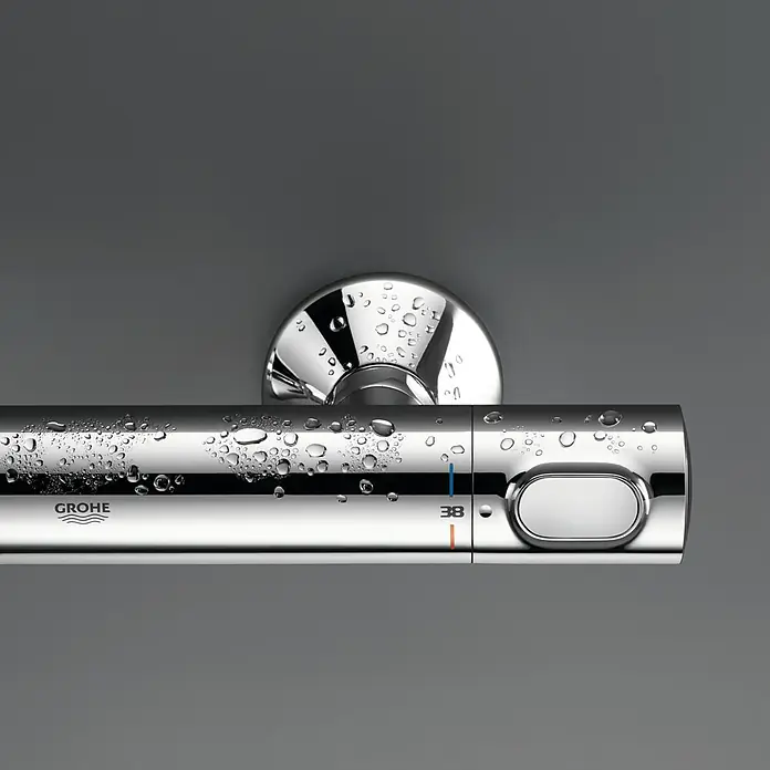 Grohe Brausethermostat Precision Flow - Chrom, Glänzend - Detailaufnahme