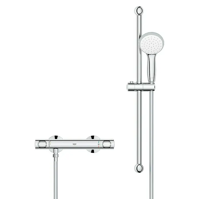 Grohe Conjunto de ducha Precision Flow - Distancia entre orificios: 150 cm, Cromo - Vista frontal