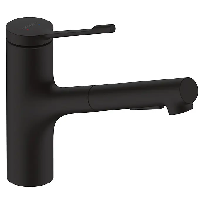 Hansgrohe Grifo de cocina Zesis - Negro, Mate, Grifo extraíble - Vista de perfil derecho