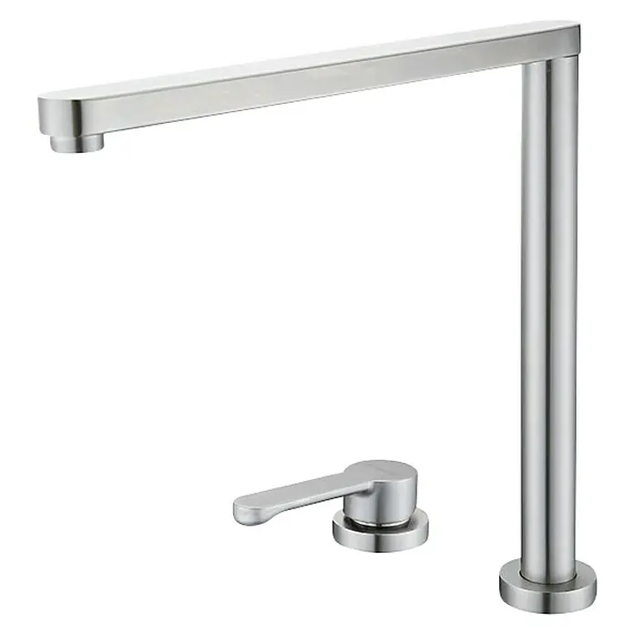 Grifo de cocina escamoteable Magic - Cromo, Satinado, Caño alto - Vista angular