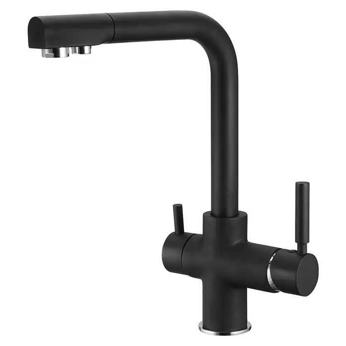 Grifo de cocina Osmosis Commun - Negro, Mate, Caño alto - Vista angular
