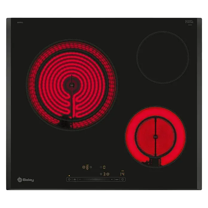 Balay Placa de cocción vitrocerámica 3EB765LQ - Zonas de cocción: 3 ud., Eléctrico, Indicador de calor residual - Vista superior