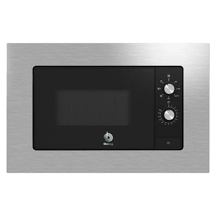 Balay Microondas empotrado 3CG6112X3 - Potencia máx.: 1.270 W, 20 l, Acero inoxidable/Negro - Vista frontal