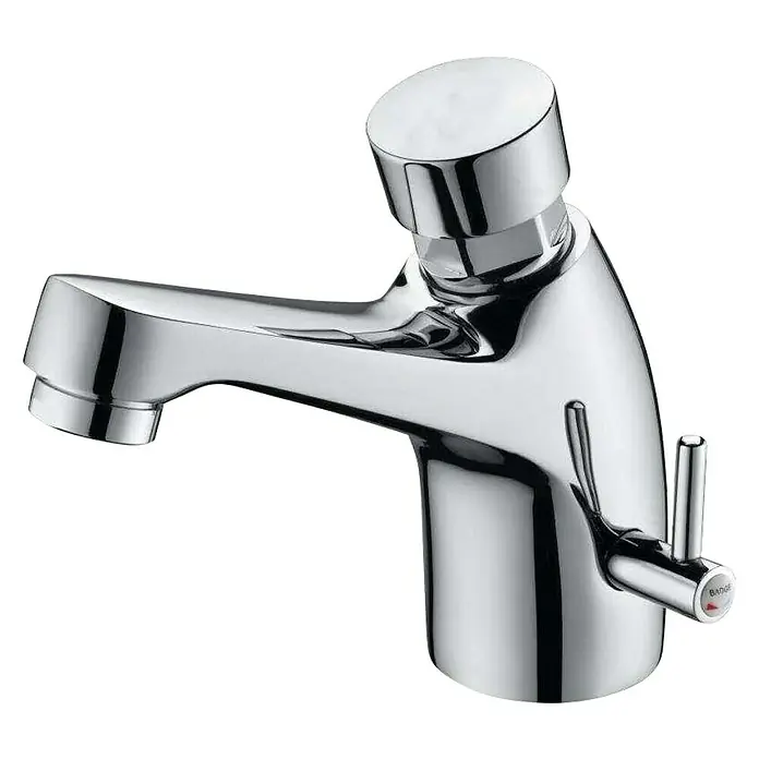 Cosmobath Grifo de lavabo Tukik - Cromo, Agua fría y caliente - Vista angular