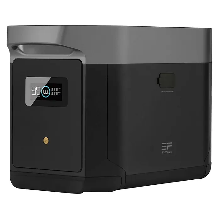 EcoFlow Akku Delta Max - 2.016 Wh, Schwarz - Diagonale Ansicht
