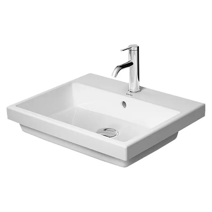 Duravit Vero Air Einbauwaschbecken - 55 x 45,5 cm, Ohne Spezialglasur, Hahnloch: Mitte, Mit Überlauf, Weiß - Vorderansicht