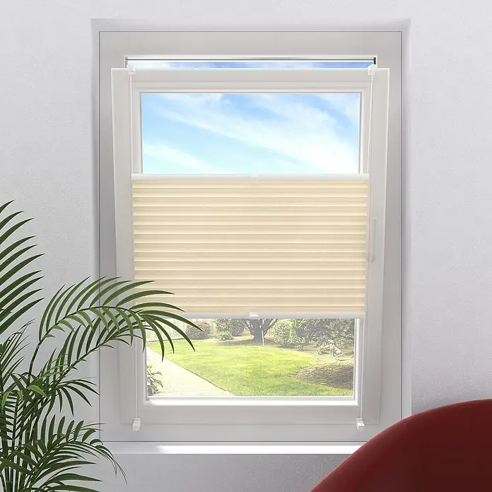 Plissee Basic VS TL - B x H: 75 x 220 cm, Creme - Stimmungsaufnahme