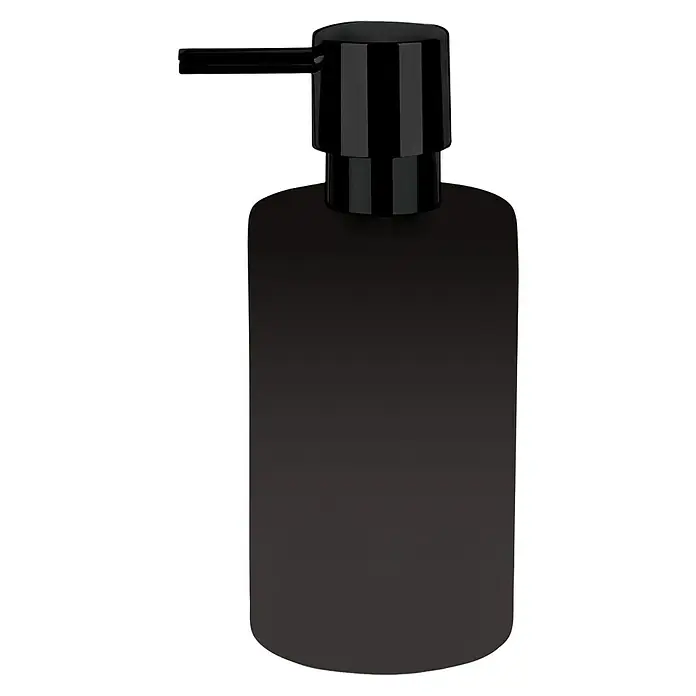 Spirella Seifenspender Tube - Ø x H: 7 x 16 cm, Keramik, Schwarz Matt - Vorderansicht