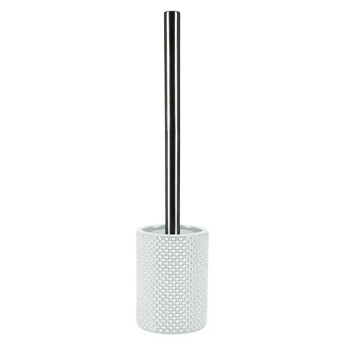 Spirella WC-Bürstengarnitur Mero - Ø x H: 12,5 x 39,5 cm, Steingut, Weiß - Vorderansicht
