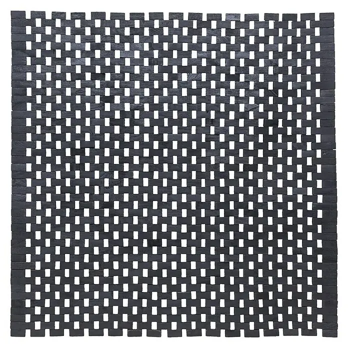Sealskin Badkamermat Woodblock - 60 x 60 cm, Zwart, Teak - Vooraanzicht