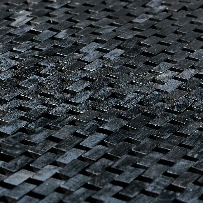 Sealskin Badkamermat Woodblock - 60 x 60 cm, Zwart, Teak - Close-up