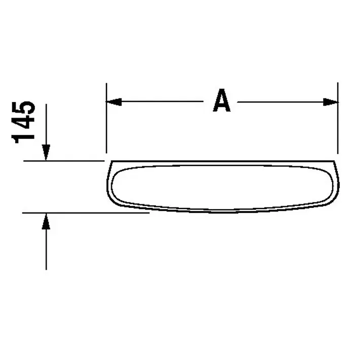 Duravit Duraplus Ablage - Breite: 49 cm, Ohne Beschichtung, Keramik, Beige - Skizze