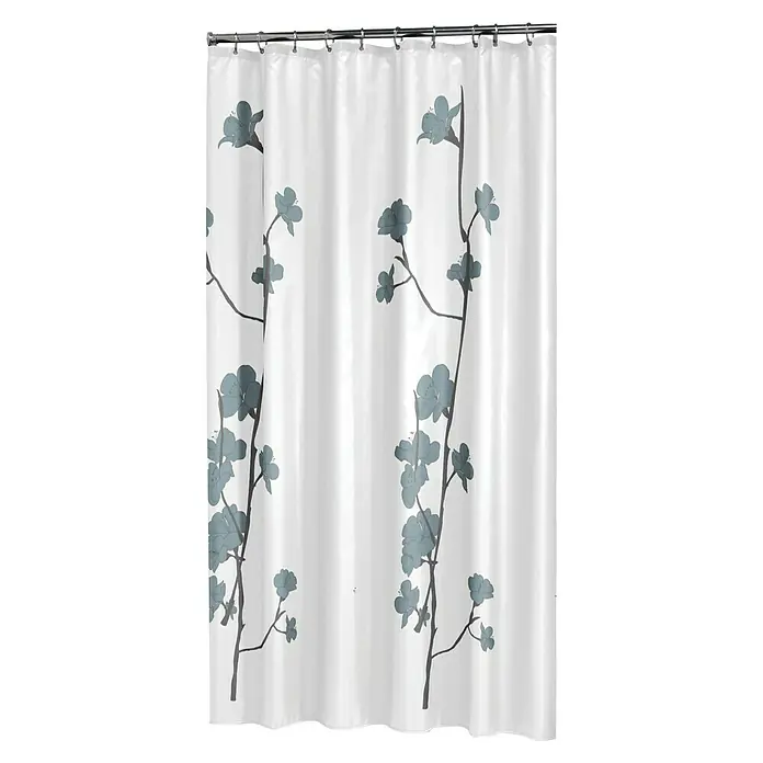 Sealskin Douchegordijn Orchid - 180 x 200 cm, Blauw, Wit - Vooraanzicht