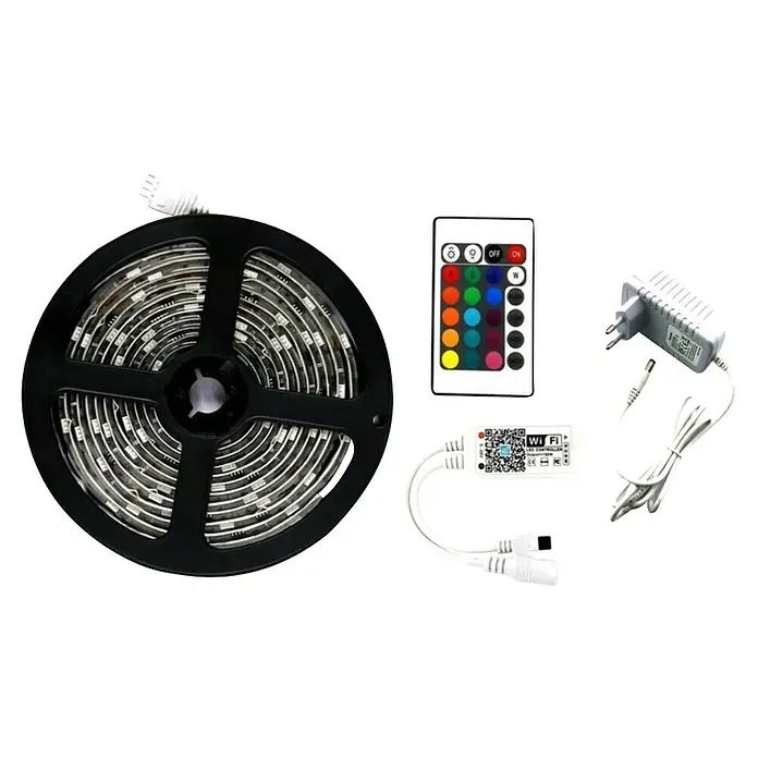 LED traka - Duljina: 5 m, RGB - Pogled sprijeda