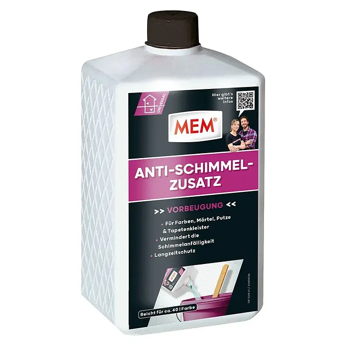 MEM Anti-Schimmel-Zusatz - 1 l - Diagonale Ansicht