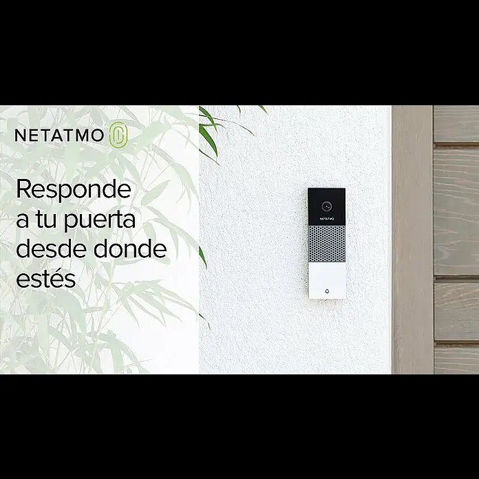 Netatmo Timbre con cámara inteligente - Negro/Gris/Blanco, 1.080 píxeles (Full HD), 2,9 x 4,5 x 13,5 cm - Responde a tu puerta desde donde estés - Timbre con Vídeo Inteligente Netatmo
