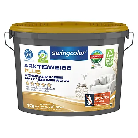 swingcolor  Wandfarbe Arktisweiß Plus