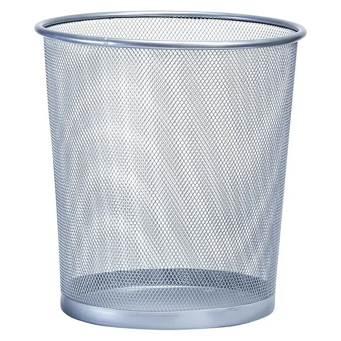 Zeller Koš za papir - 12 l, Sive boje, Okrugli oblik, Čelik - Pogled sprijeda