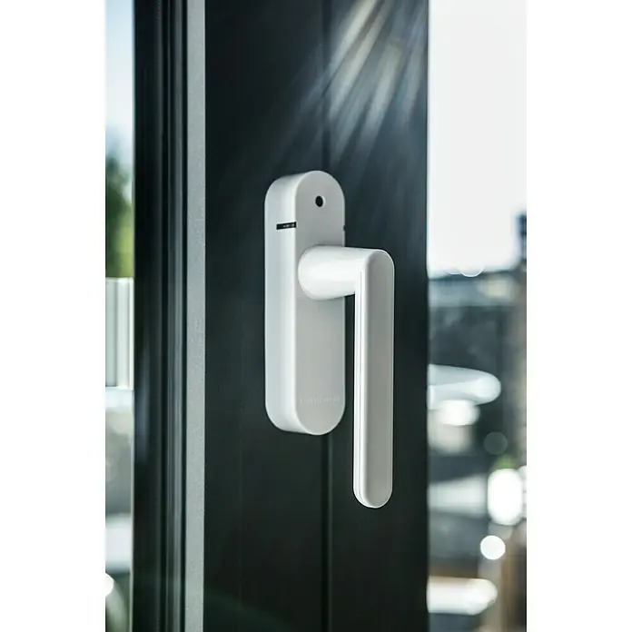 Schellenberg Smart Home Funk-Alarmgriff - DIN Anschlag: Links/Rechts, Weiß - Detailaufnahme