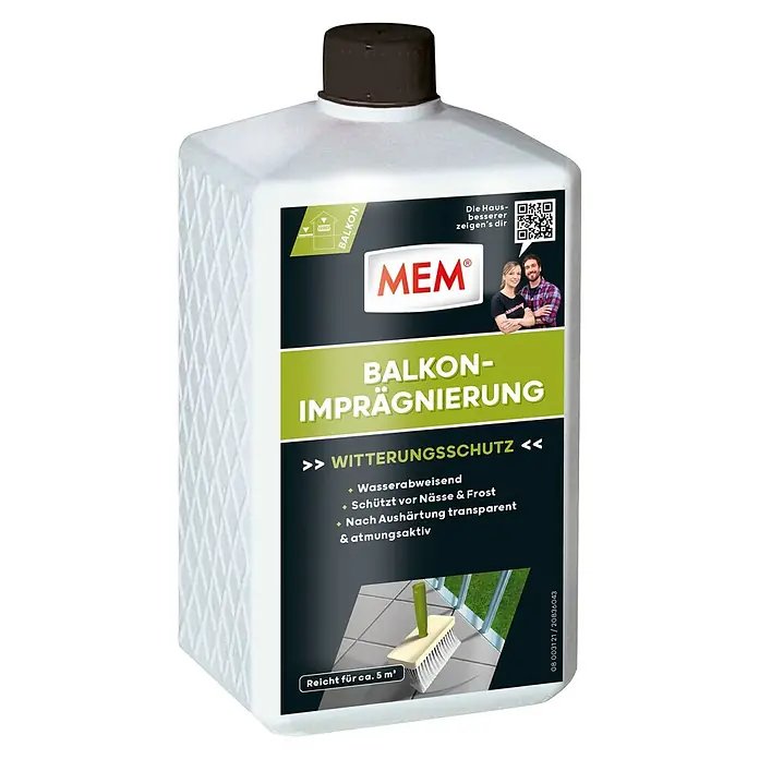 MEM Balkon-Imprägnierung - 1 l, Lösemittelfrei - Diagonale Ansicht