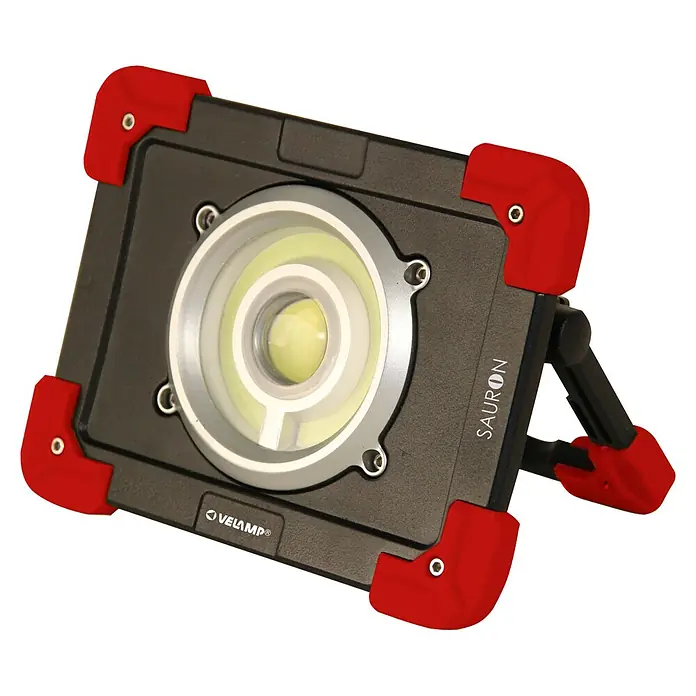 Velamp LED-Strahler Sauron - 20 W, Powerbank, Neutralweiß, Schwarz/Rot - Diagonale Ansicht