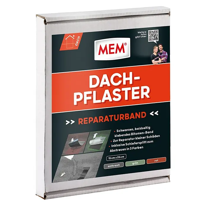 MEM Bitumen- & Reparaturband Dach-Pflaster - Anthrazit - Diagonale Ansicht