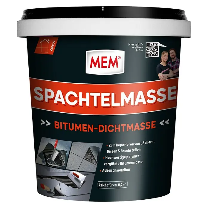 MEM Spachtelmasse - 1 kg, Lösemittelfrei - Vorderansicht