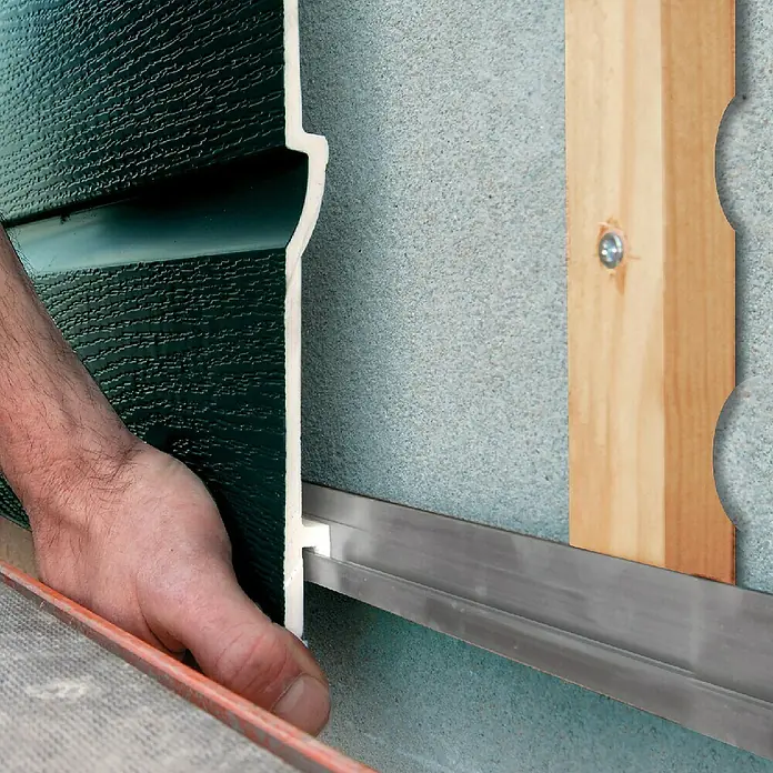 HDM Outdoor Startprofiel voor gevelbekleding - 300 x 3 x 0,9 cm, Aluminium, Aluminium - Toepassingsvoorbeeld