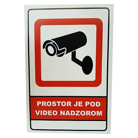 Pločica sa simbolom Prostor je pod video nadzorom