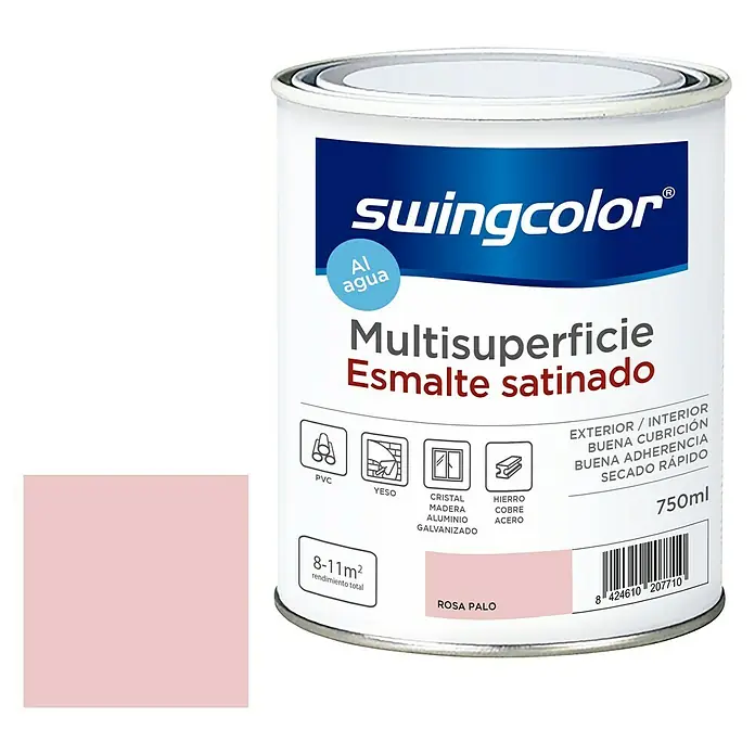 swingcolor Esmalte de color Multisuperficie - Rosa Palo, 750 ml, Satinado - Información del producto