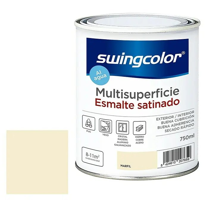 swingcolor Esmalte de color Multisuperficie - Marfil, 750 ml, Satinado - Información del producto