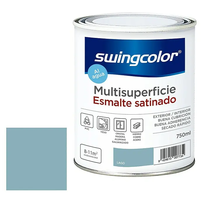 swingcolor Esmalte de color Multisuperficie - Lago, 750 ml, Satinado - Información del producto