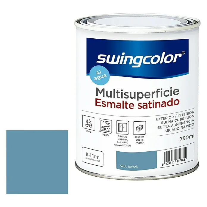 swingcolor Esmalte de color Multisuperficie - Azul naval, 750 ml, Satinado - Información del producto