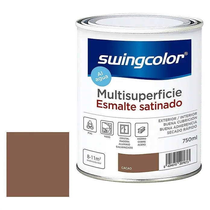 swingcolor Esmalte de color Multisuperficie - Cacao, 750 ml, Satinado - Información del producto
