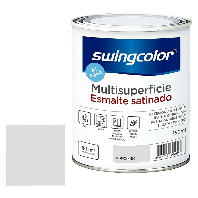 swingcolor Esmalte de color Multisuperficie - Blanco hielo, 750 ml, Satinado - Información del producto