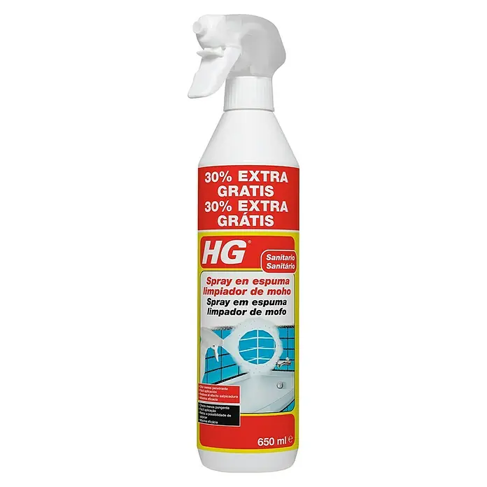 HG Limpiador antimoho en espuma - 650 ml, Botella - Vista angular