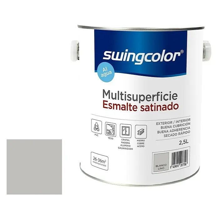 swingcolor Esmalte de color Multisuperficie - Blanco lino, 2,5 l, Satinado - Información del producto