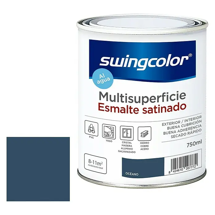 swingcolor Esmalte de color Multisuperficie - Océano, 750 ml, Satinado - Información del producto