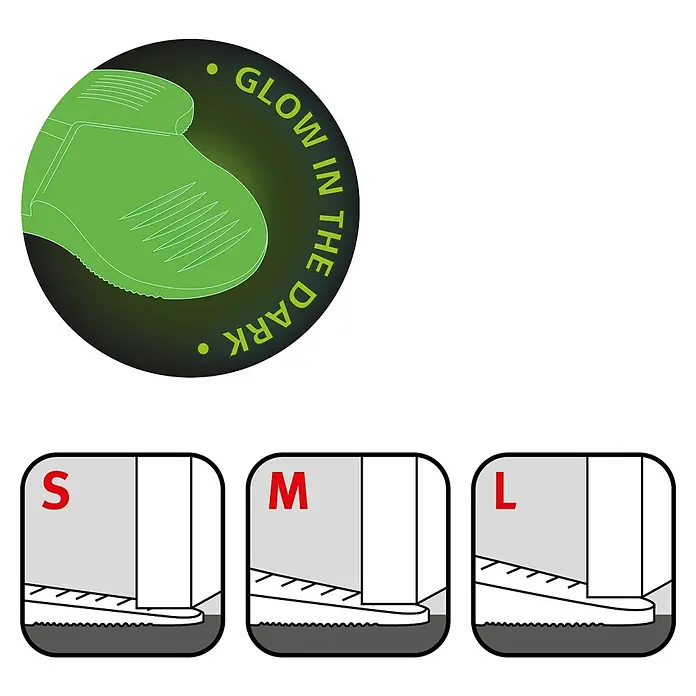 Wagner System Türkeil 3STOP Luminous - Ø x H: 108,5 x 19,1 mm, Kunststoff, Grün - Informationsansicht