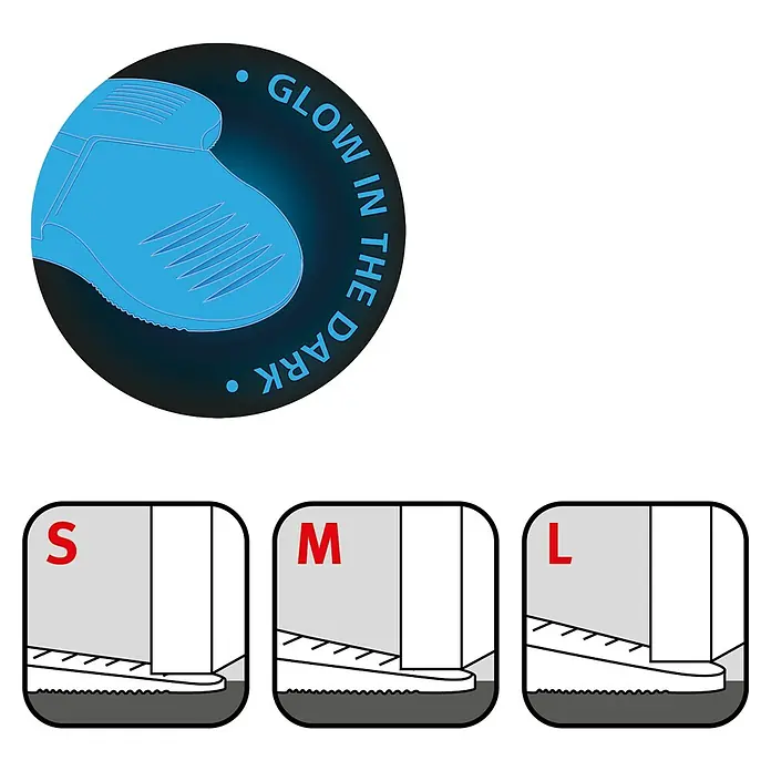 Wagner System Türkeil 3STOP Luminous - Ø x H: 108,5 x 19,1 mm, Kunststoff, Blau - Informationsansicht