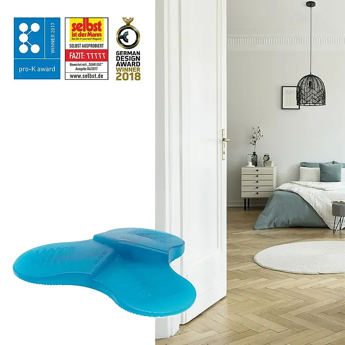 Wagner System Türkeil 3STOP Luminous - Ø x H: 108,5 x 19,1 mm, Kunststoff, Blau - Informationsansicht