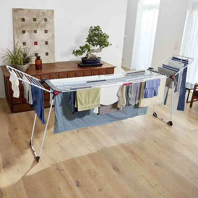 Vileda Wäscheständer Infinity Flex - Länge Wäscheleine: 30 m, Farbe: Weiß/Schwarz - Stimmungsaufnahme