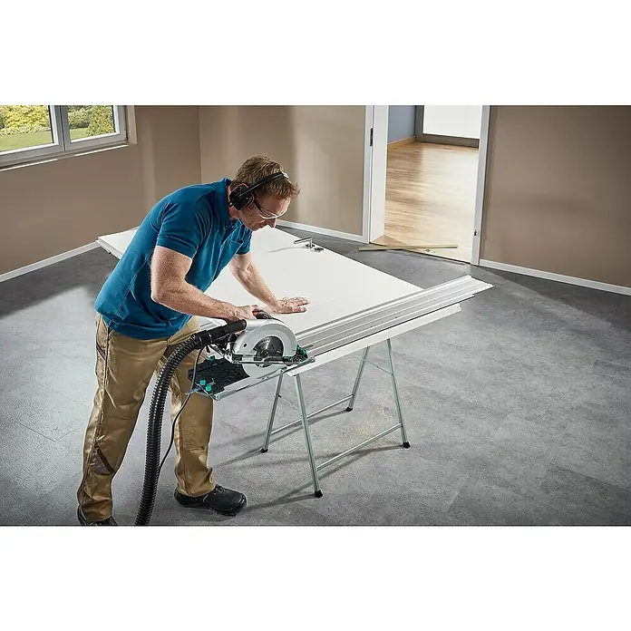 Wolfcraft Führungsschiene FKS 145 - L x B x H: 145 cm x 19 cm x 1,2 mm, Aluminium - Anwendungsbeispiel