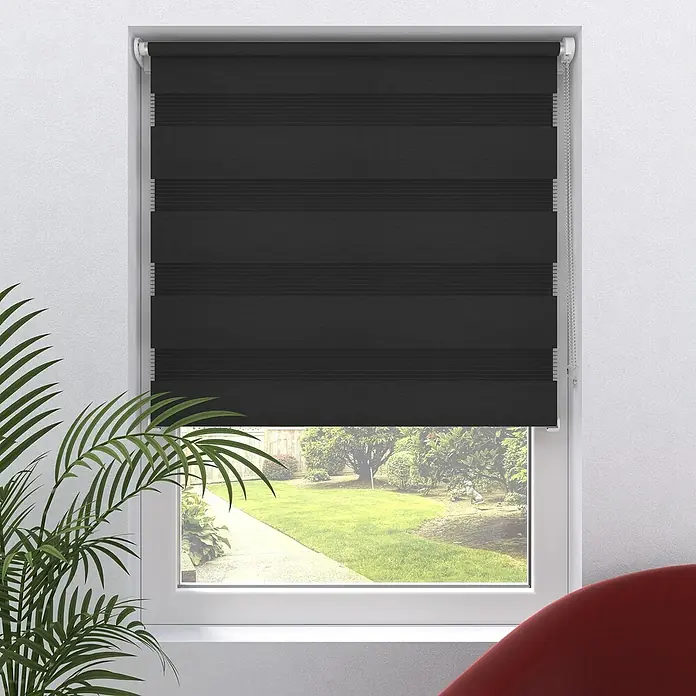 Doppelrollo Basic - B x H: 100 x 150 cm, Schwarz - Stimmungsaufnahme