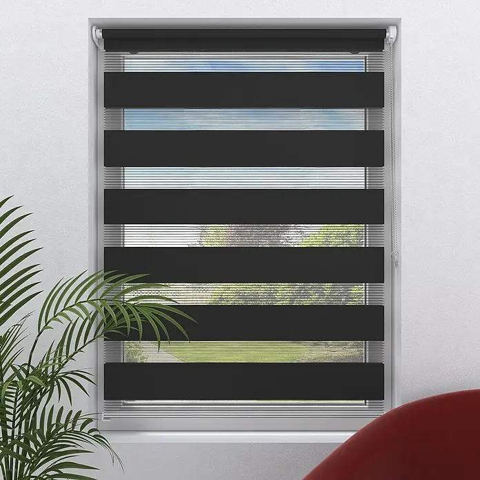 Doppelrollo Basic - B x H: 100 x 150 cm, Schwarz - Stimmungsaufnahme