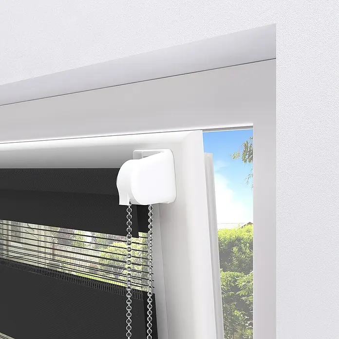 Doppelrollo Basic - B x H: 75 x 150 cm, Schwarz - Detailaufnahme