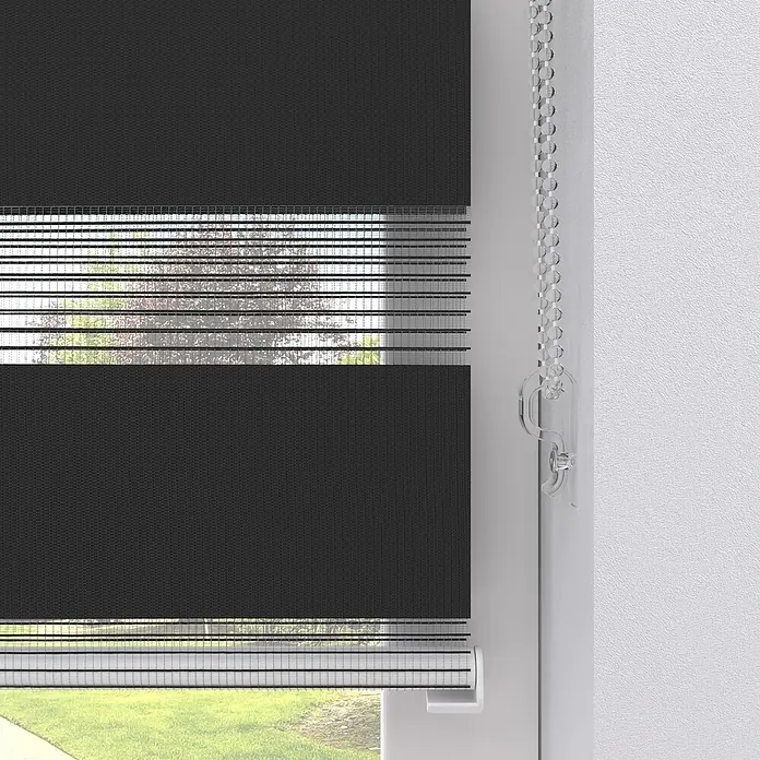 Doppelrollo Basic - B x H: 100 x 150 cm, Schwarz - Stimmungsaufnahme