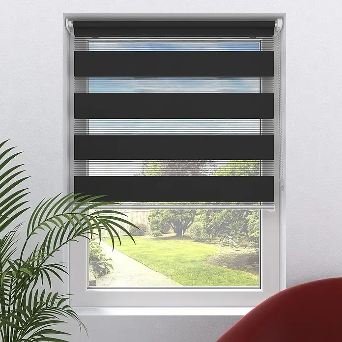 Doppelrollo Basic - B x H: 100 x 150 cm, Schwarz - Stimmungsaufnahme