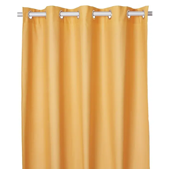 Cortina con ollaos Panamá - 140 x 260 cm, 100% algodón, Amarillo