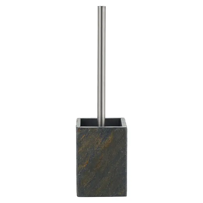 Diaqua WC-Bürstengarnitur Ardezio - L x B x H: 10 x 10 x 37,5 cm, Schiefer, Natur - Vorderansicht
